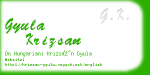 gyula krizsan business card